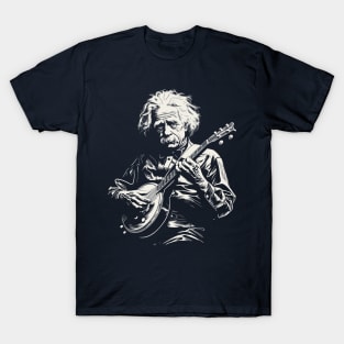 Albert Einstein Playing Banjo Funny Science Satire T-Shirt